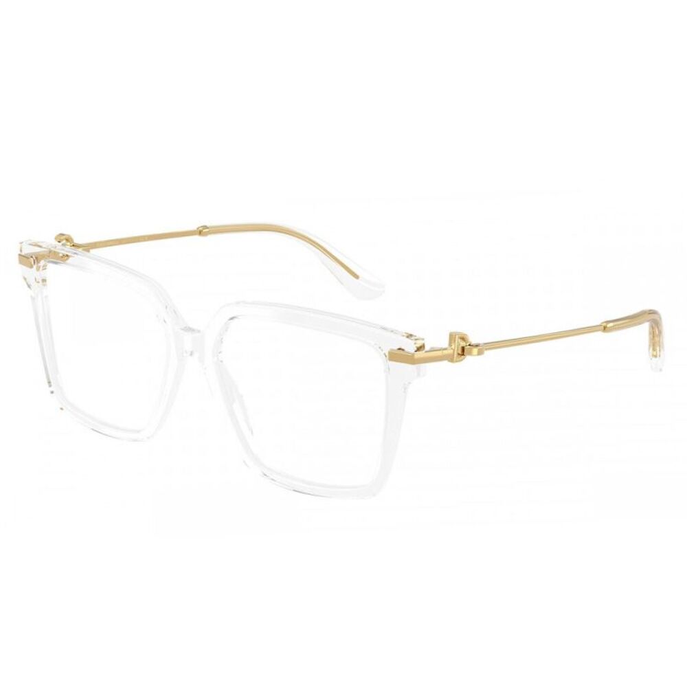 Dolce & Gabbana Eyeglasses Square Full Rim, Transparent Frame and Clear Demo